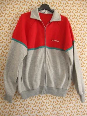 Veste Adidas Ventex grise rouge ventex 80'S Acrylique Vintage Jacket - 3 / M - Photo 1/4