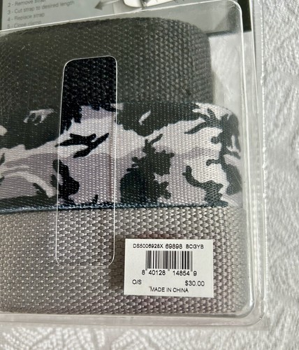 NIKE Men Belts 3-in-1 Web Black, Camouflage & Gray One Size Open Pack Pre-owned - Picture 3 of 6