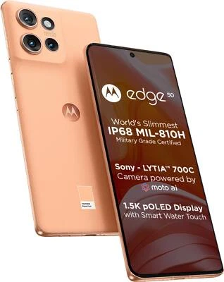 MOTOROLA Edge 50 5G(Peach 256GB 8GB RAM)6.7" Snapdragon 7 Gen 1  Global Version. - Picture 1 of 14