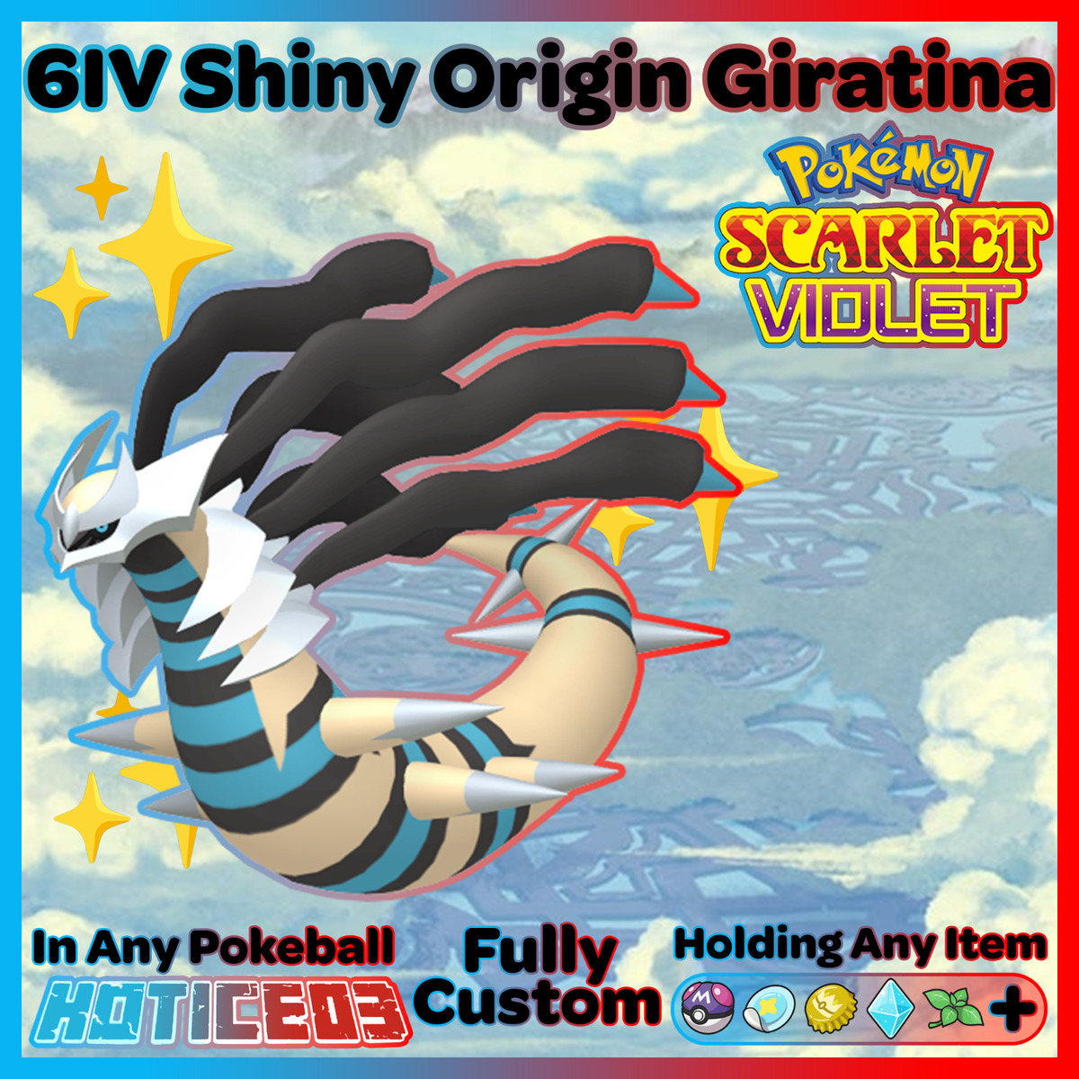 ✨ 6IV SHINY GIRATINA ✨ POKEMON SCARLET AND VIOLET EV'D OR NON