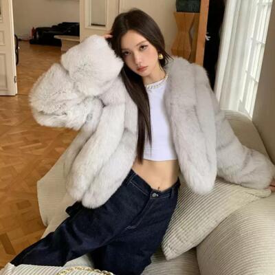 【sayuki 】Rex Like Fur Short Jacket sayuki 】Rex Like Fur Short Jacket New Women Real Fox Fur