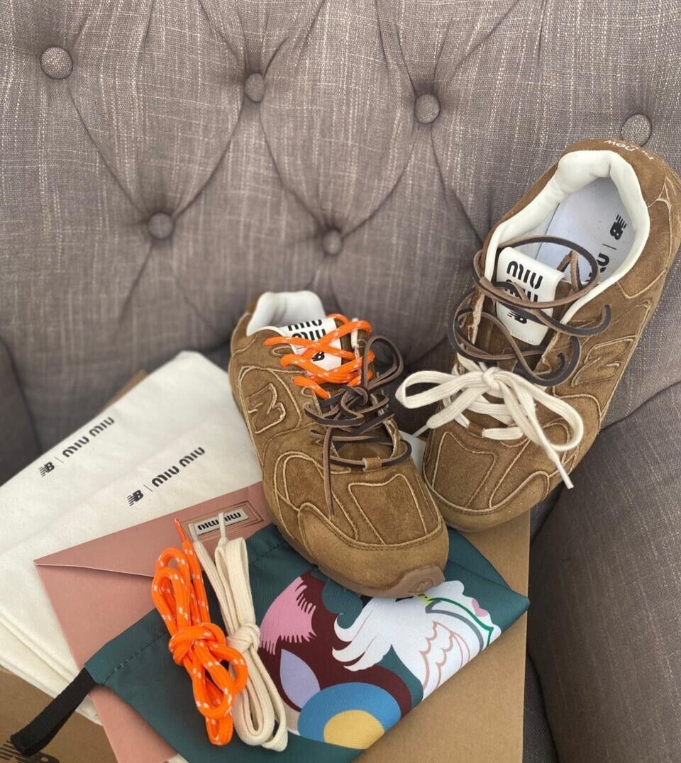 New Balance X Miu Miu 530 SL bleached leather sneakers size EC 38 