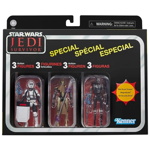 HASBRO STAR WARS VINTAGE COLLECTION 3.75" JEDI SURVIVOR RIOT MAGNA KX 3-PACK