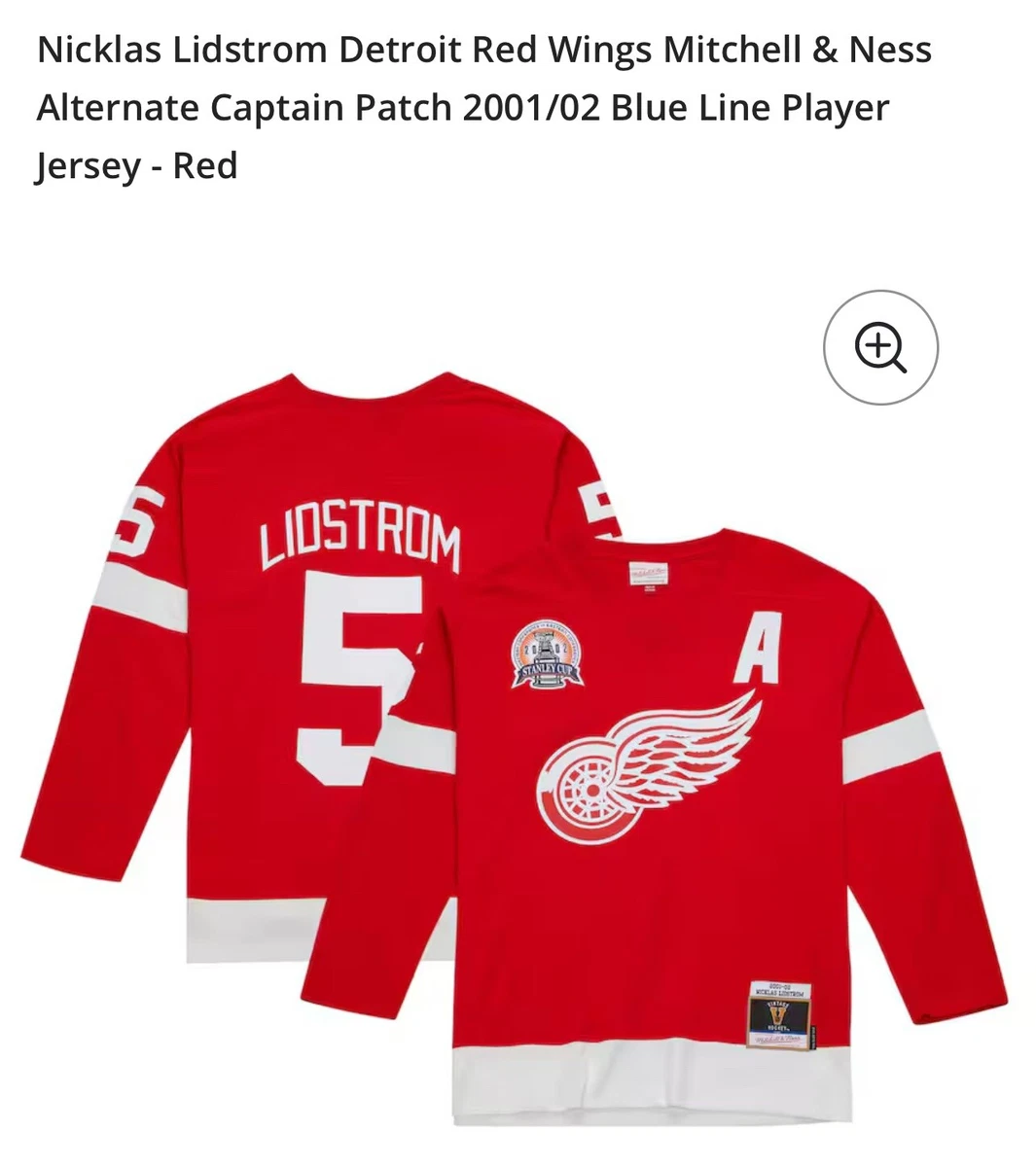 Maillot Hockey Detroit Red Wings Nicklas Lidstrom - Mitchell & Ness, Winter Classic, Taille M, Neuf