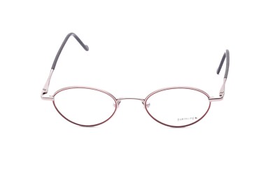 Kleine Brille oval Metall DIAMOND Flexbügel Altsilber Rot 45-20 mm    D19