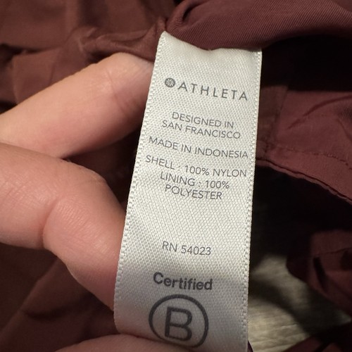 Athleta Acadia Jacket Women’s XS Cognac Brown Wine Snap Active Rain - Picture 9 of 9
