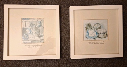 Lot Of 2 Vintage Beatrix Potter 8.5"x8.5" Matted Framed Very Nice