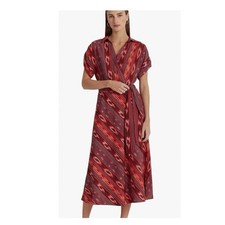 Lauren Ralph Lauren Stripe Ikat Belted MIDI Dress Size 6 Southwestern Boho