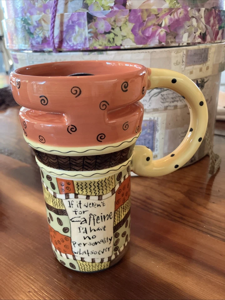 Taza de viaje de café Giftcraft "Si no fuera por la cafeína no tendría personalidad" Foto 3 de 4