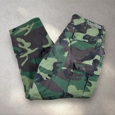 Vintage US Army BDU Trousers Large Reg 36x29 Woodland Camo Cargo Combat 80s