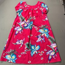 Royal Creations Hawaii Floral Dress Pink Blue Purple Small