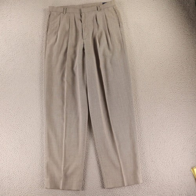 #ad #ad VTG John Henry Pants Mens 34x32 Beige Basketweave Polyester $29.97