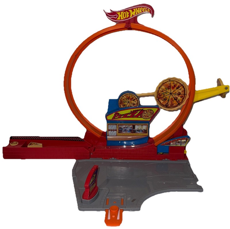2014 Hot Wheels City Speedy Pizza Playset | Retired | Model HKX44 | Plastic Toy