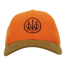 Beretta Upland Trucker Hat, Tobacco/Blaze Orange, Mesh Back (BC641T15150850)