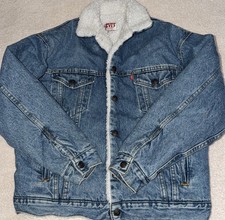 Vintage Levi's San Francisco Made In USA 1991 Sherpa Lined Trucker Jacket Medium