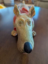 Roberta Laidman 1999 Hand-Painted Ceramic Dog Figurine Wearing A Red Bandana