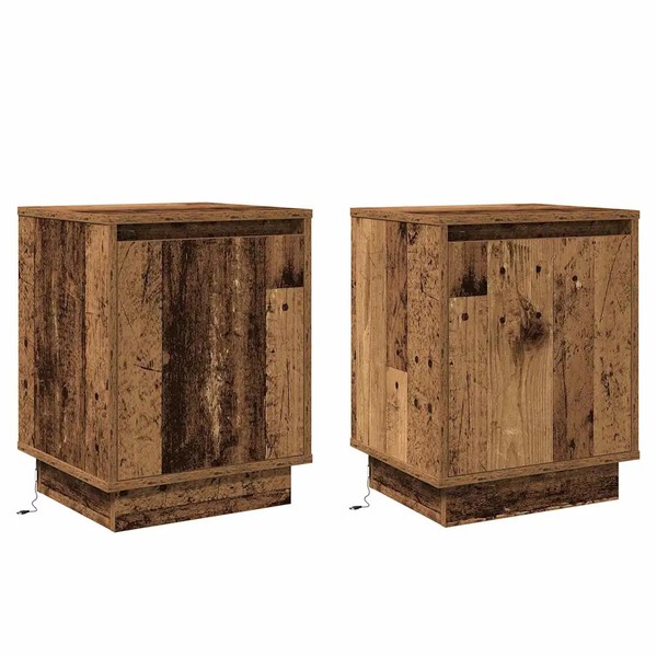 Nachttisch Altholz 39 X 34,5 X 50 Cm Holzwerkstoff 2Er Set-image