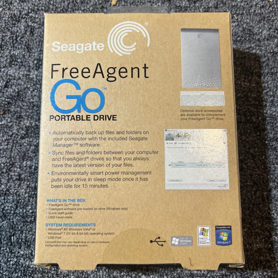 Seagate FreeAgent 640GB GoFlex Ultra-Portable External Hard Drive Silver - NEW - Image 2 of 4
