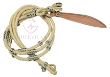 Rommel Reins California Style 20 Plaits, Natural Romal Reins, 55" Romal Reins.
