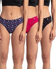 Jockey 1410 Medium Coverage Super Combed Cotton Mid Waist Bikini Assorted-3 Pack
