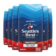 Seattle's Best Dark Roast Ground Coffee, Post Alley, 6 Bags - 100 Arabica