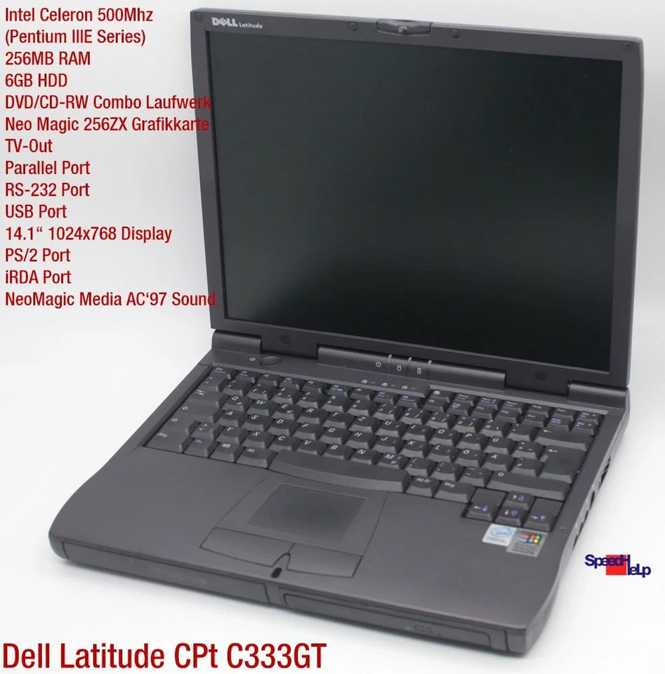 Dell Latitude Cpt C333Gt Notebook Laptop Windows 98 Parallel Port 256Mb Tv-Out - Image 2 of 4