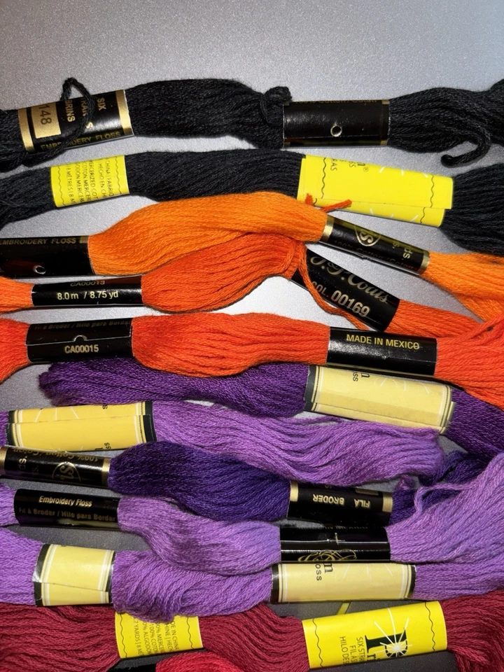 20 Halloween Witchy Hocus Pocus Inspired Embroidery Thread Unused/Partial Skeins - Image 4 of 4