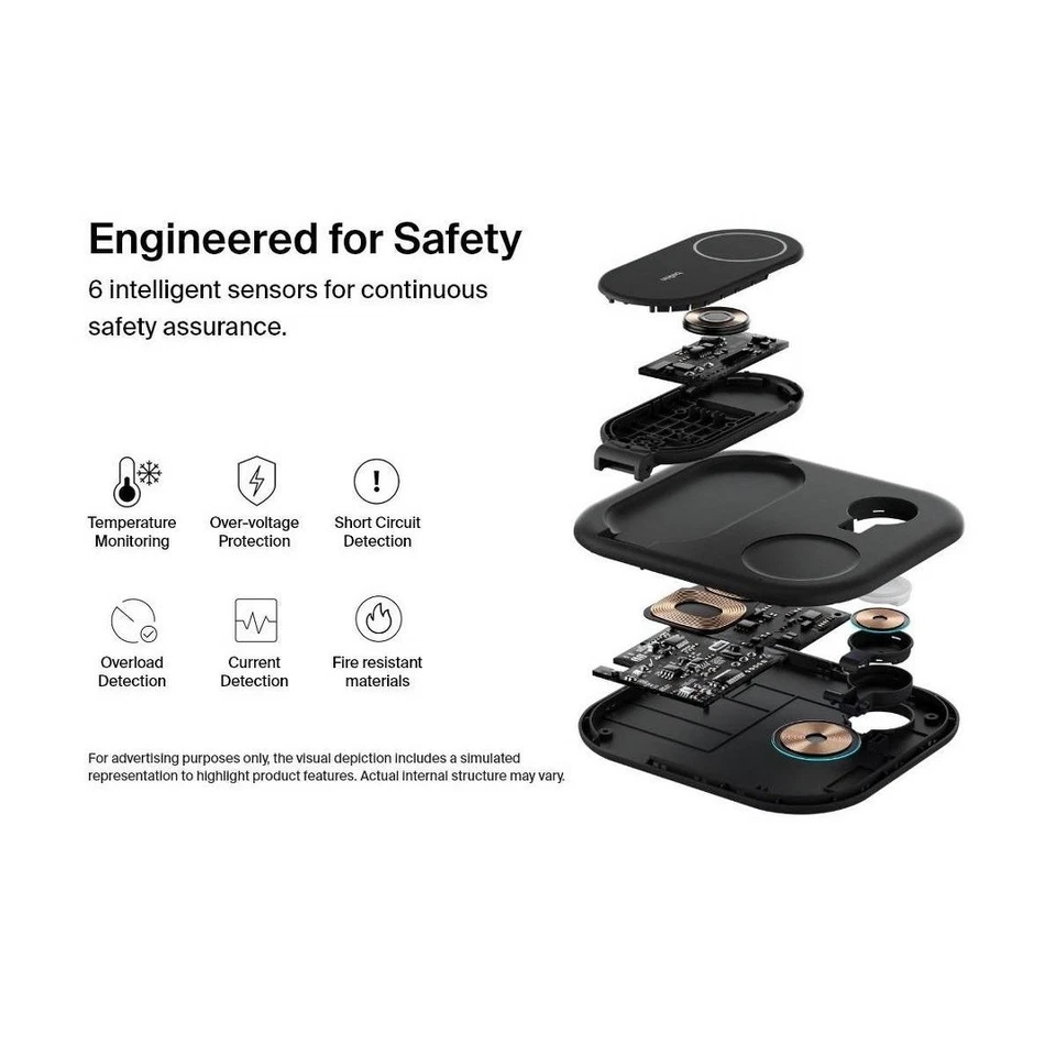 Belkin Boost Charge 3-in-1 Qi2 15W Magnetic Foldable Charger w/ Magsafe - Black - Image 4 of 4