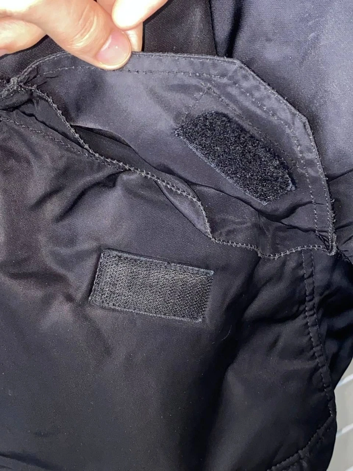 Alpha Industries MA-1/L-2B Bomber Flight Jacket Black Nylon Padded Size M Used - Image 2 of 4