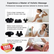 MEGAWISE Cordless Back Massager 5 Speed 5 2 Nodes Rechargeable Off White