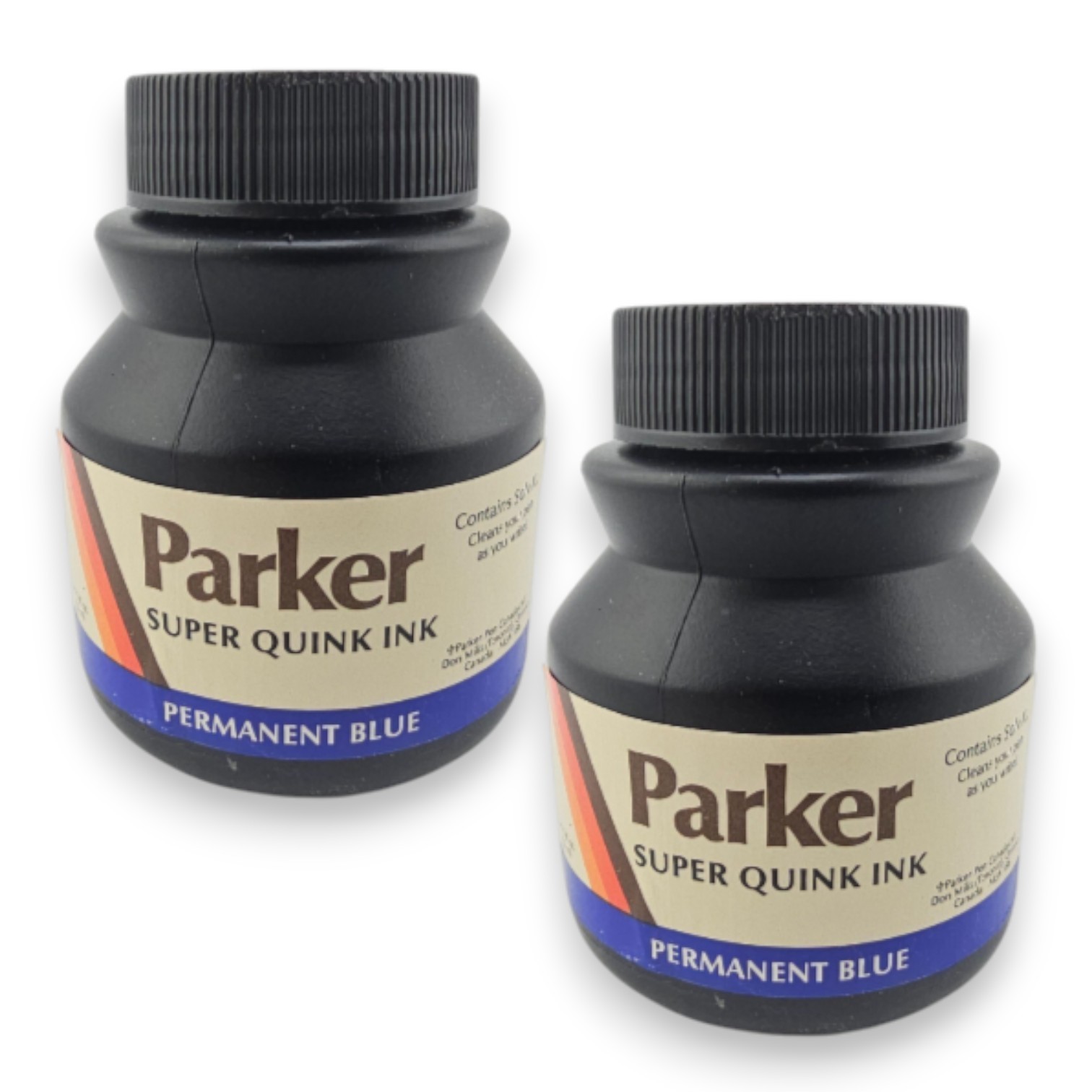 2 Parker Super Quink Ink Permanent Blue Contains SOV-X 72ml