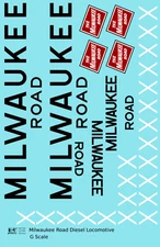 K4 G 1:24 Scale Decals Milwaukee Road Diesel Locomotive Black