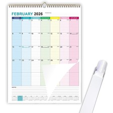 2026 Wall Calendar Jan 2026-Jun 2027 22x15 Inch Extra Large Ruled Blocks Paper