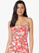  115 LAUREN RALPH LAUREN Bright Floral Twist Tubini Tankini 1 Piece Top Size 4