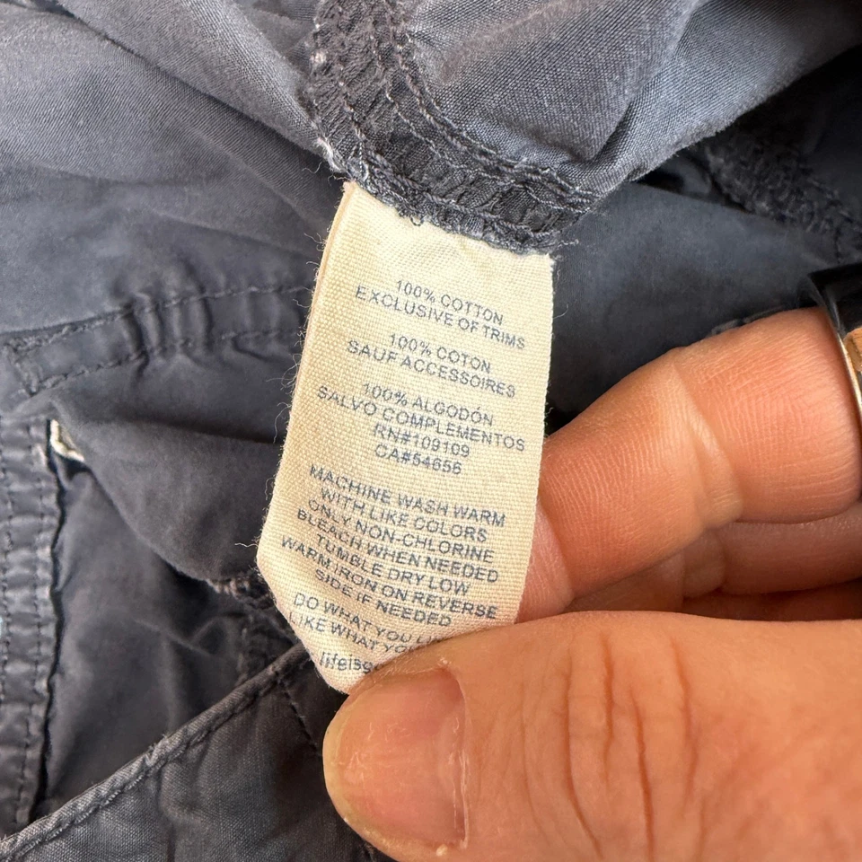 Life Is Good Women's Blue Cotton Bermuda Cargo Drawstring Shorts Size 10 - Image 2 of 4