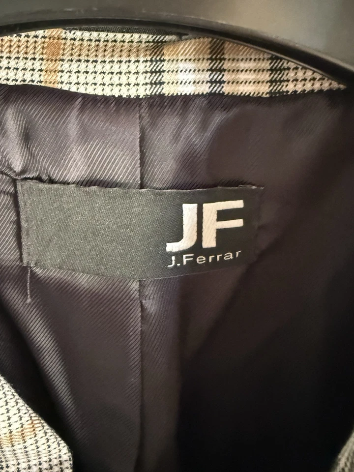 JF J. Ferrar Water Repellent Trench Coat Womens Sz XXL Plaid Brown Lined Jacket - Image 2 of 4