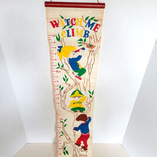 Vintage 1970s Growth Wall Chart Fabric "Watch Me Climb" Child Kid