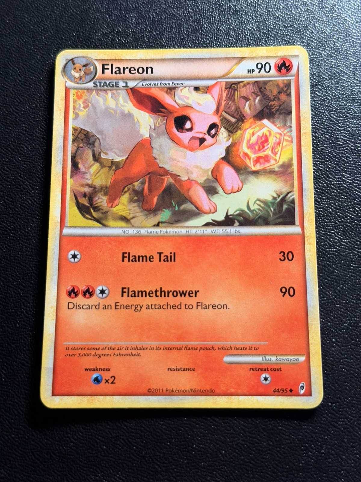 POKEMON FLAREON #44/95 UNCOMMON CALL OF LEGENDS LP CARD