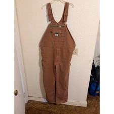 Liberty Mens Brown Duck Canvas Bib Overalls Workwear 42x32 Workware