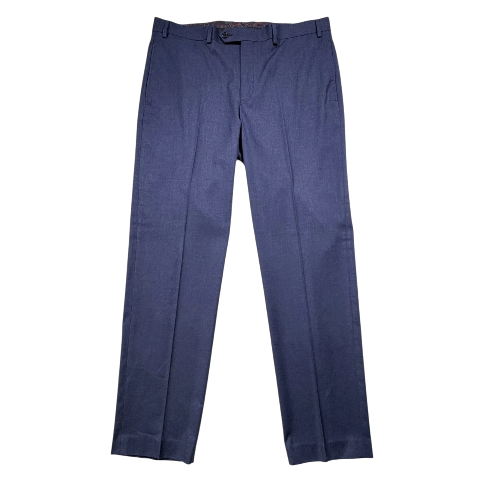 Lauren Ralph Lauren Mens 36x32 Blue Check Stretch Flat Front Dress Pants