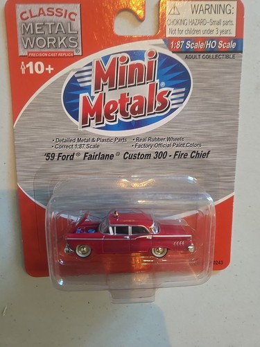 CMW Mini Metals #30243A 1959 Ford Fairlane Custom 300 4Dr Sedan Red Fire Chief - Picture 1 of 8
