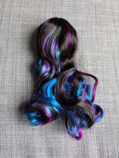 Truly Me 92 Wig C Black Pink Blue Highlights Hair American Girl Doll Custom