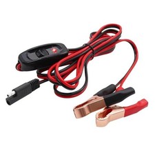 8FT SAE 16AWG Wire Harness with On/Off Switch Gold Alligator Clips,12V Golden