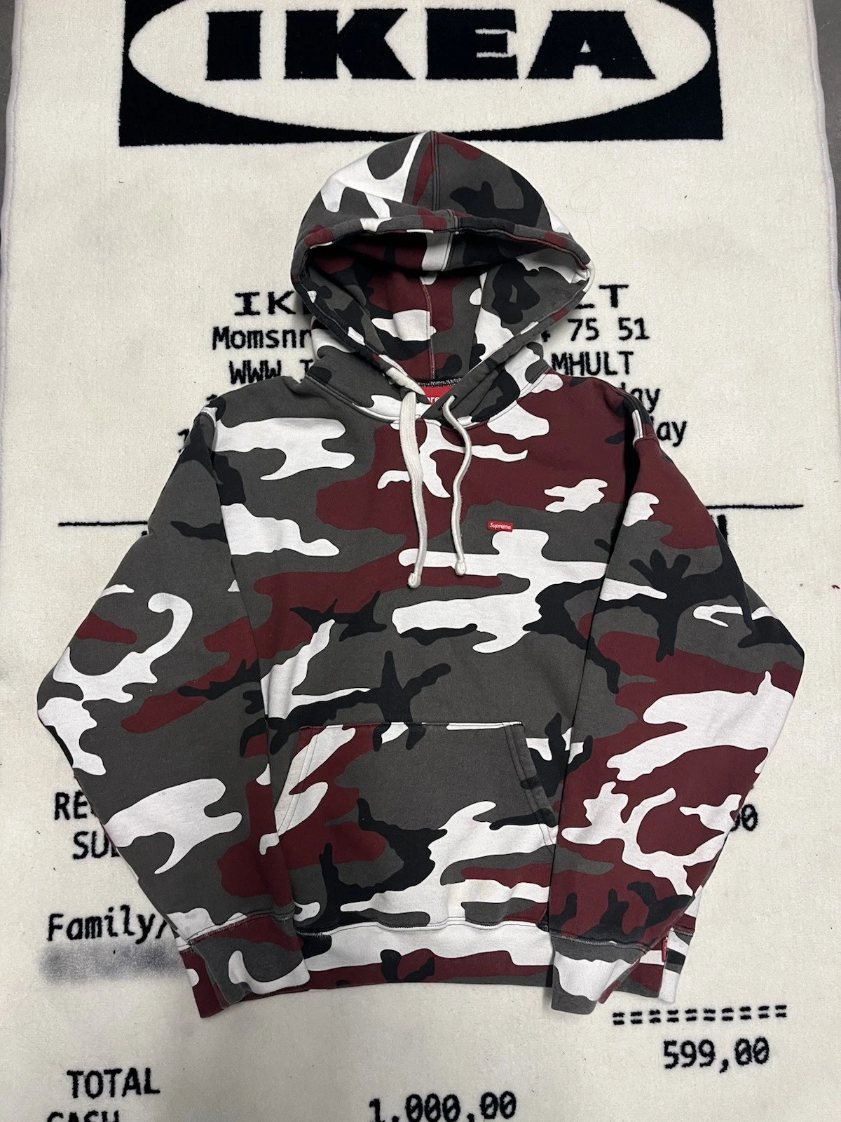 Sweat à capuche Supreme petite boîte cordon de serrage taille M