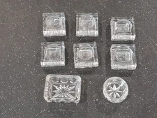Lot of 8 Antique Vintage Crystal Glass Cut Salt Dip Cellars