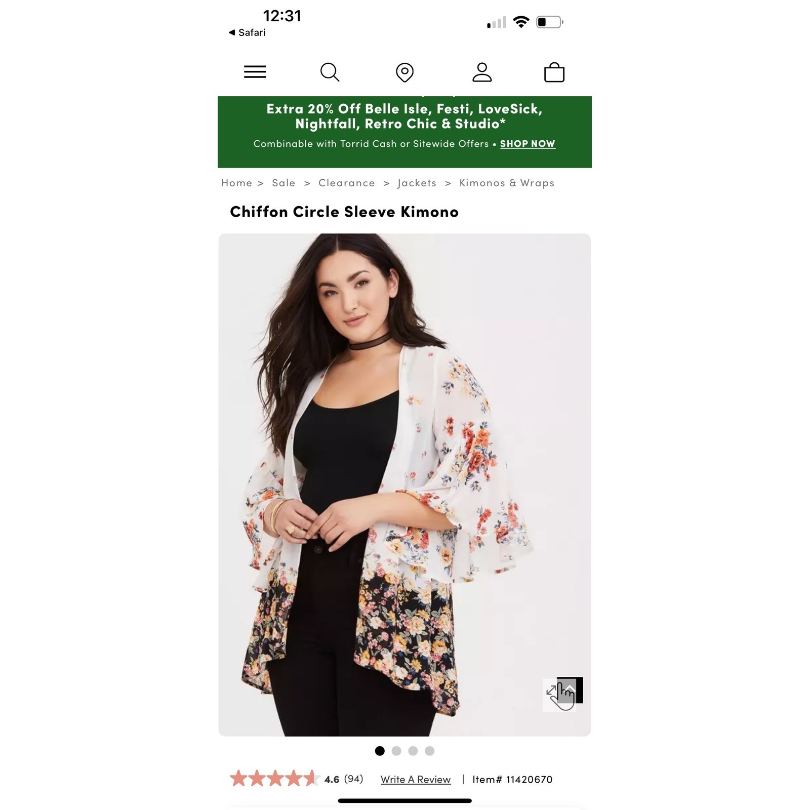 Torrid Ivory Floral Circle Sleeve Kimono Plus Size Flowy Sheer Cardigan