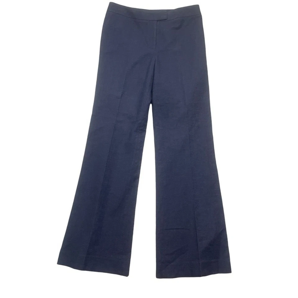 Perna larga Diane Von Furstenberg azul marinho 8 mistura de algodão - Imagem 4 de 4