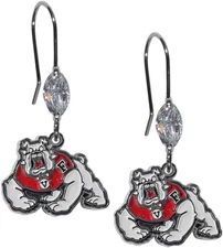 NCAA Siskiyou Sports Womens Fresno State Bulldogs Crystal Dangle Earrings One