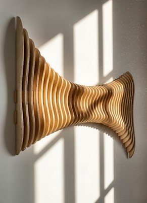Home décor acoustic minimalistic Parametric Modern plywood Wall Art 3D Hindo