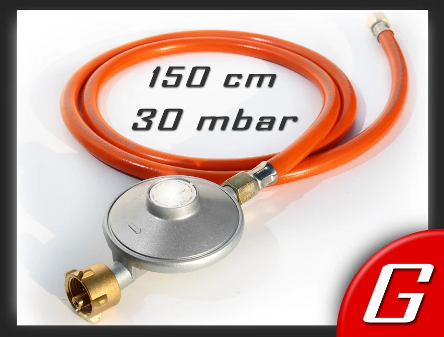 KEINE ANGABE Druckminderer 30 mbar Regler, Gasschlauch 150 cm 1,5 m Gas Grill, Gaskocher